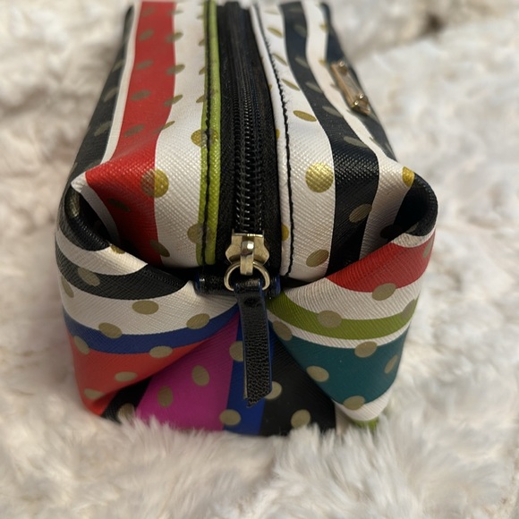 Stella & Dot Crazy Stripe Pouf Makeup Zipper Bag - Picture 3 of 10